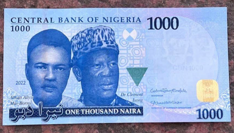 The new N1,000 banknote as released by CBN