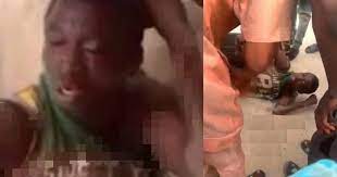 Angry mob nab Fake mentally retarded man with sack filled with dead babies