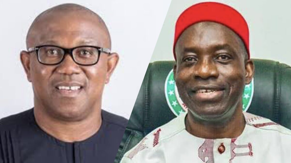 2023: Surprise as Peter Obi, Soludo seen talking together in Awka
