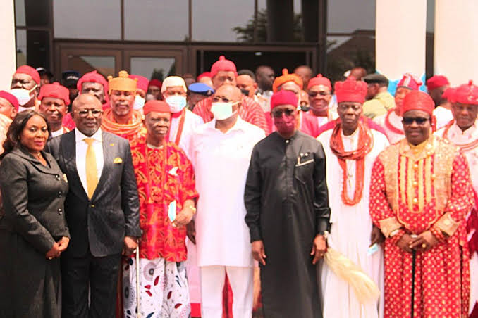 Delta north traditional rulers vow to swim and drown with Okowa come 2023