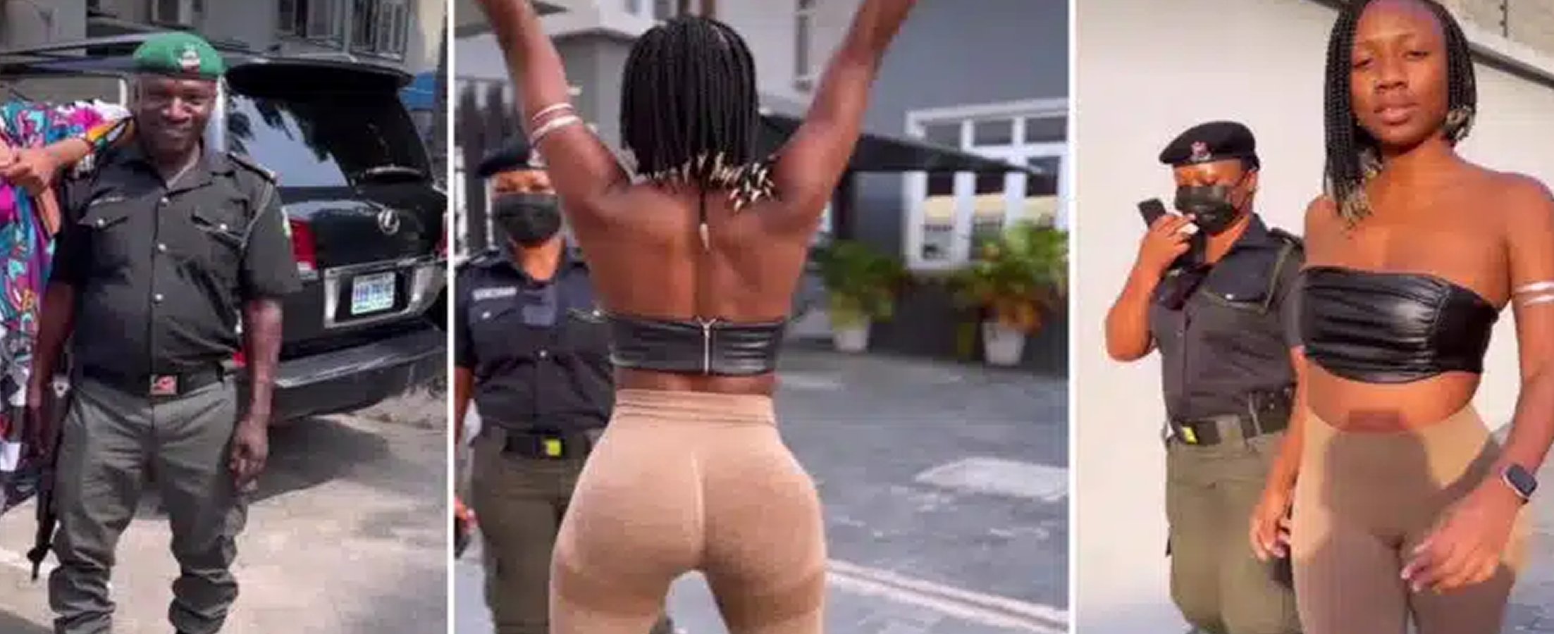 Nigerians react as Korra Obidi twerks in front of police officers
