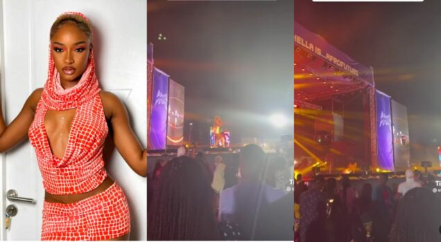 AFROCHELLA: How Ayra Starr fell on her back while performing in Ghana (VIDEO)