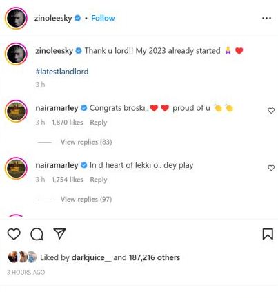 Zinoleesky ends 2022 by acquiring a new mansion 