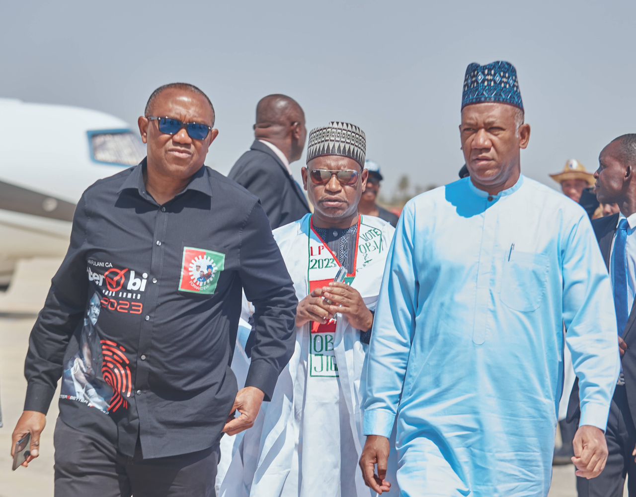 Obi, Datti arrive Jigawa with their spouses for presidential rally