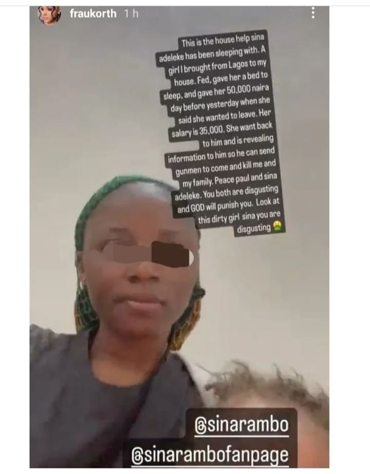 Sina Rambo’s ex-wife, Korth shares photo of househelp her husband allegedly sleeps with