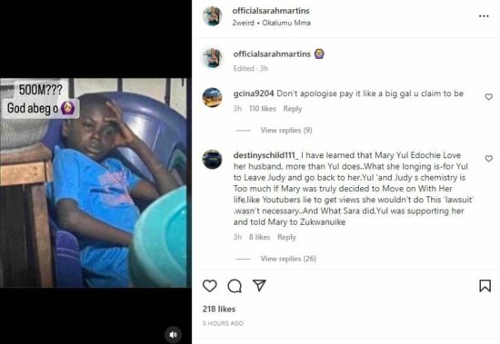 Sarah Martins replies May Edochie’s N500M lawsuit threat