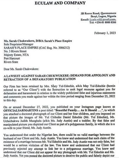 N500m Damages: May Yul-Edochie threatens to sue upcoming actress over ‘doctored picture’
