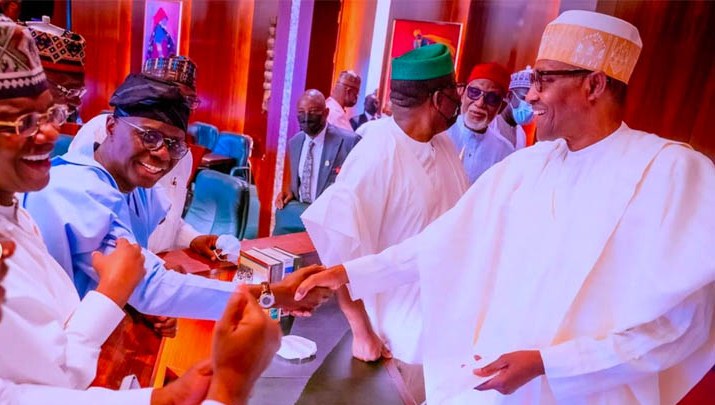 Buhari hosts APC governors at Villa