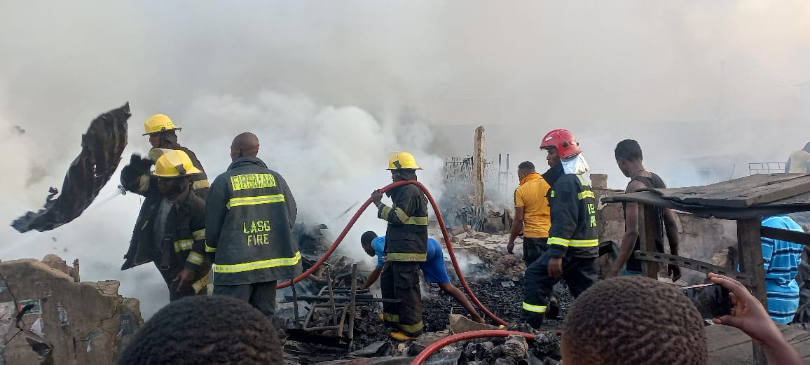 Lagos spare parts market  inferno leaves one dead