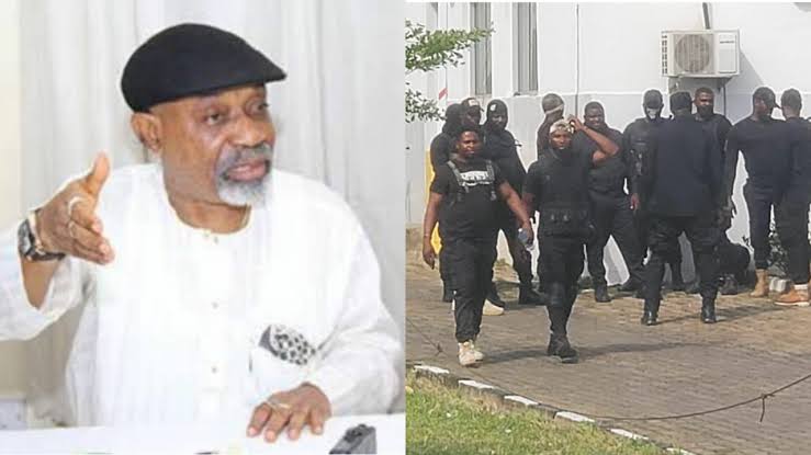Just In: Minister of Labor, allegedly deploys security men against protesting staff of NSITF