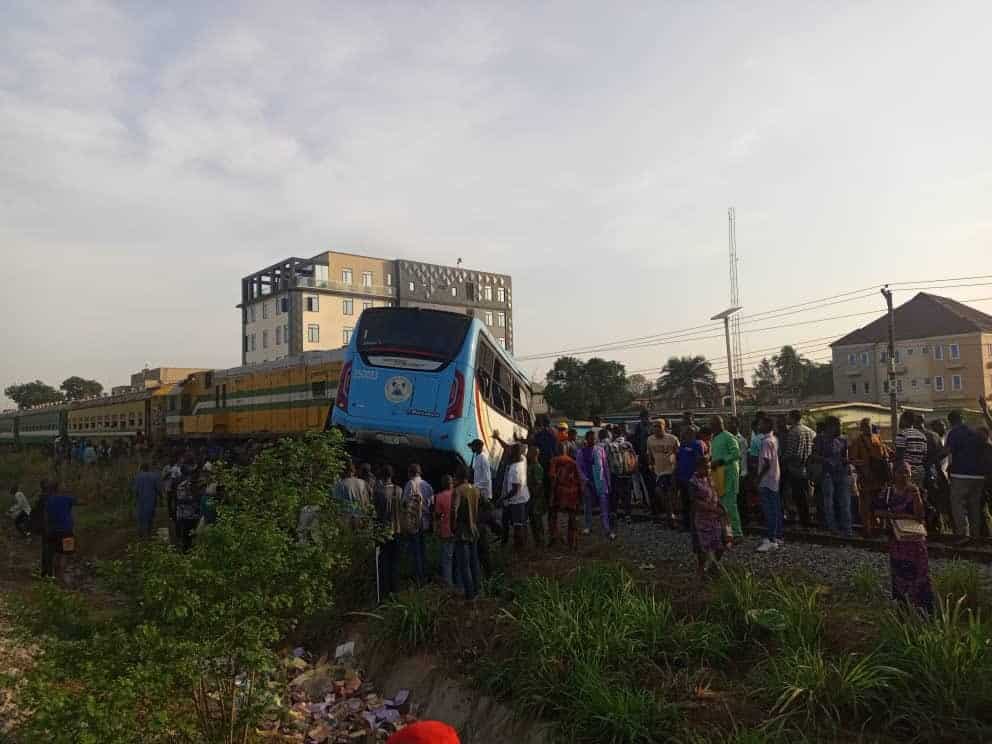 BREAKING: Train collides with BRT bus in Lagos