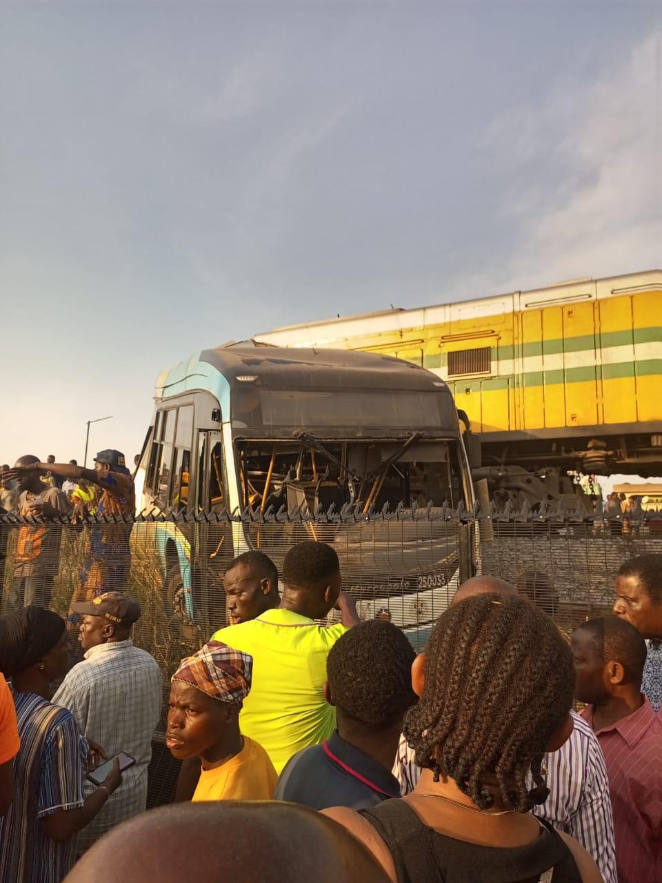  Many feared dead as train runs into Lagos BRT Bus, rescue operations ongoing (PHOTOS)