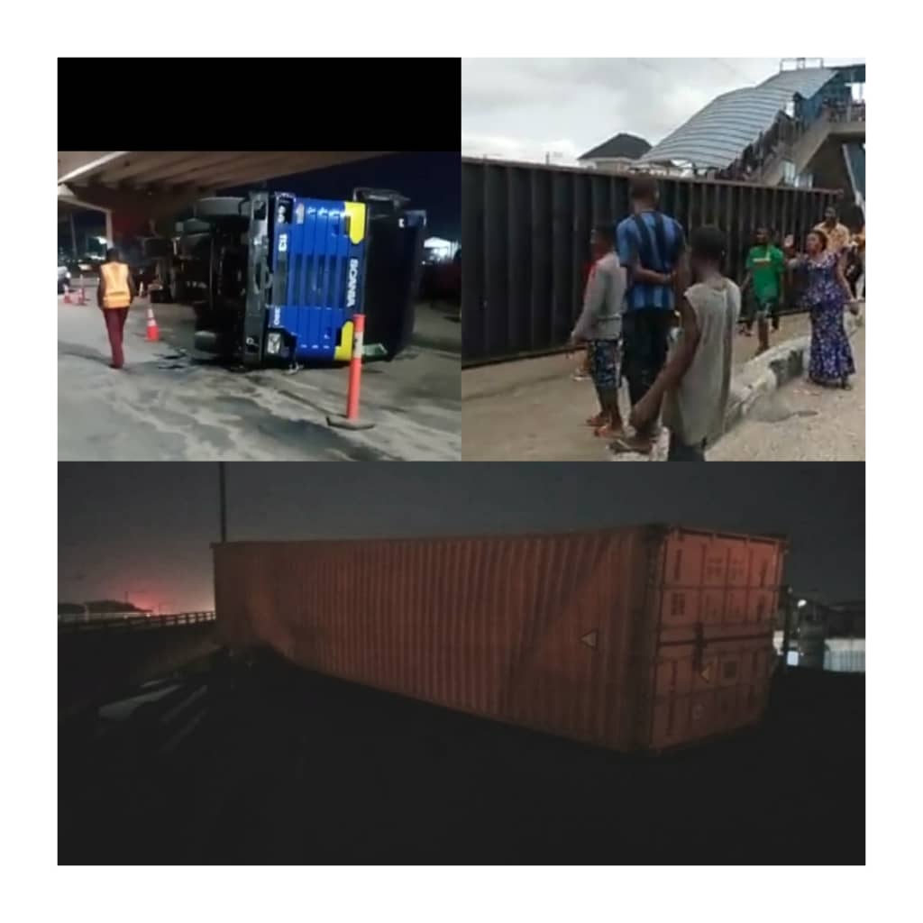 Three 40ft containers fall in different areas of Lagos State