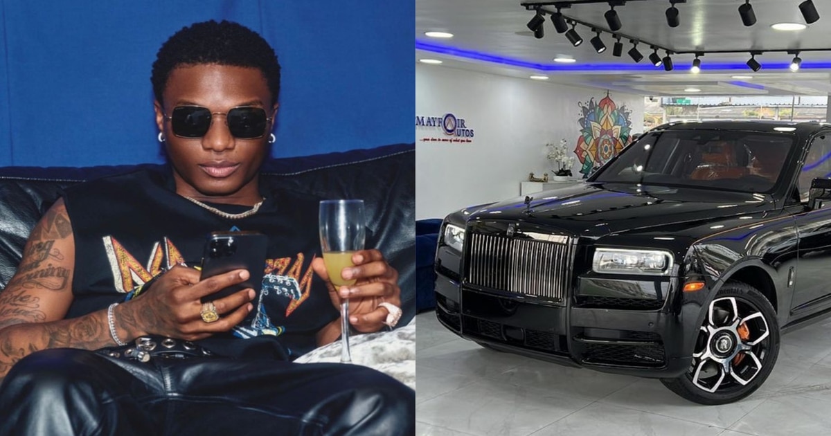Wizkid takes delivery of new Rolls-Royce Cullinan estimated at 620 million naira