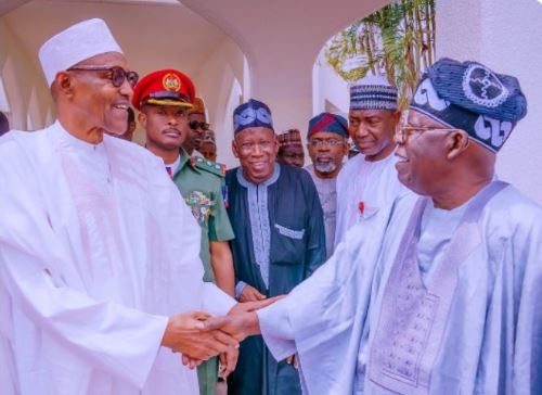 Buhari meets President-elect Tinubu at Presidential Villa