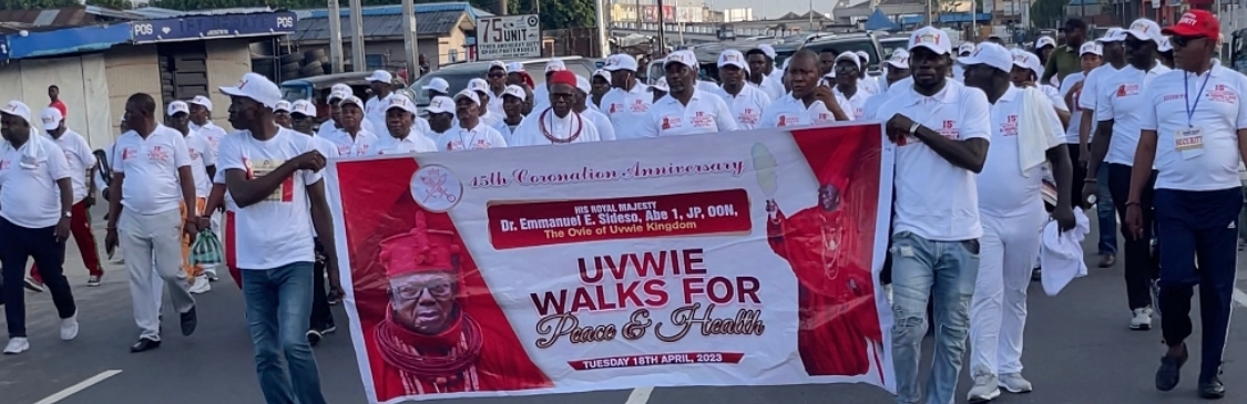Raw strength: Octogenarian Uvwie monarch on a 10km walk for peace in his domain+Photos