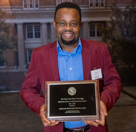 Nigerian-born academic, Nwauwa, receives Professor of Service Excellence award in U.S.