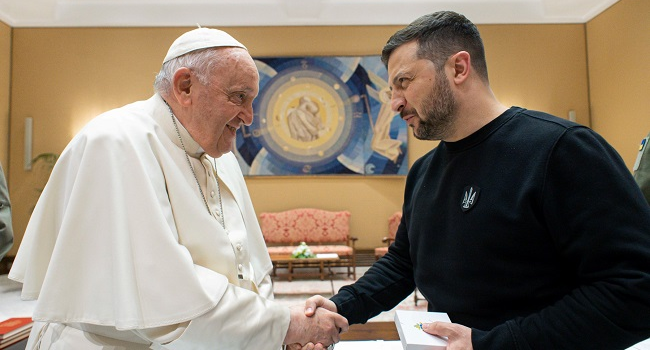 Ukrainian President, Zelenskyy, Pope Francis meet  at the Vatican