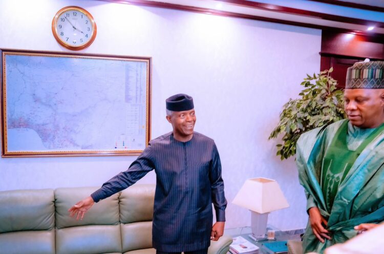 Osinbajo takes Shettima on a tour of Aso Rock