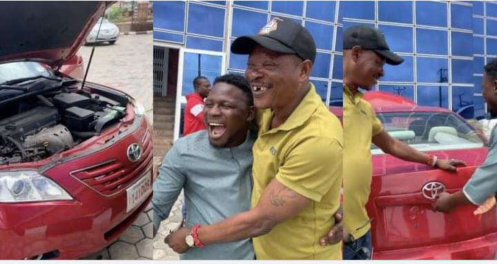 Days after begging, fans gift veteran actor Lalude a red Toyota Corolla