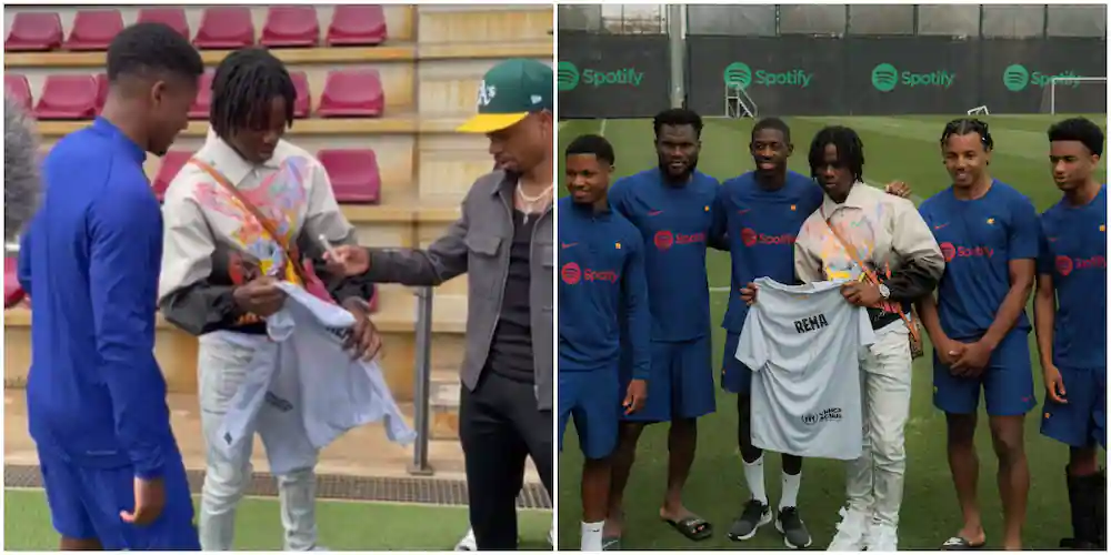 Hang out photos with Barca players was to motivate my colleagues – Rema