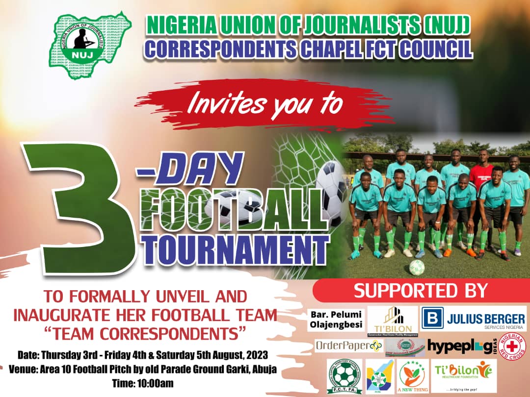 FCT correspondents NUJ Abuja chapter to unveil football team in August