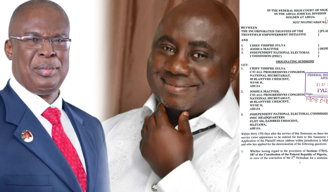 2020 reloading in Bayelsa as APC deputy gov candidate, MacIver risks disqualification