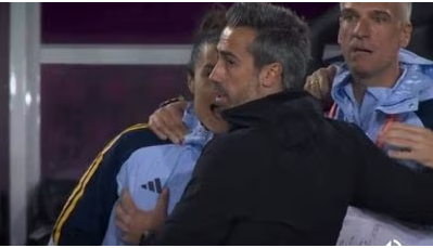 Watch moment Coach Jorge Vilda of Spain touched a female staff bre*st during World Cup final celebration [VIDEO]