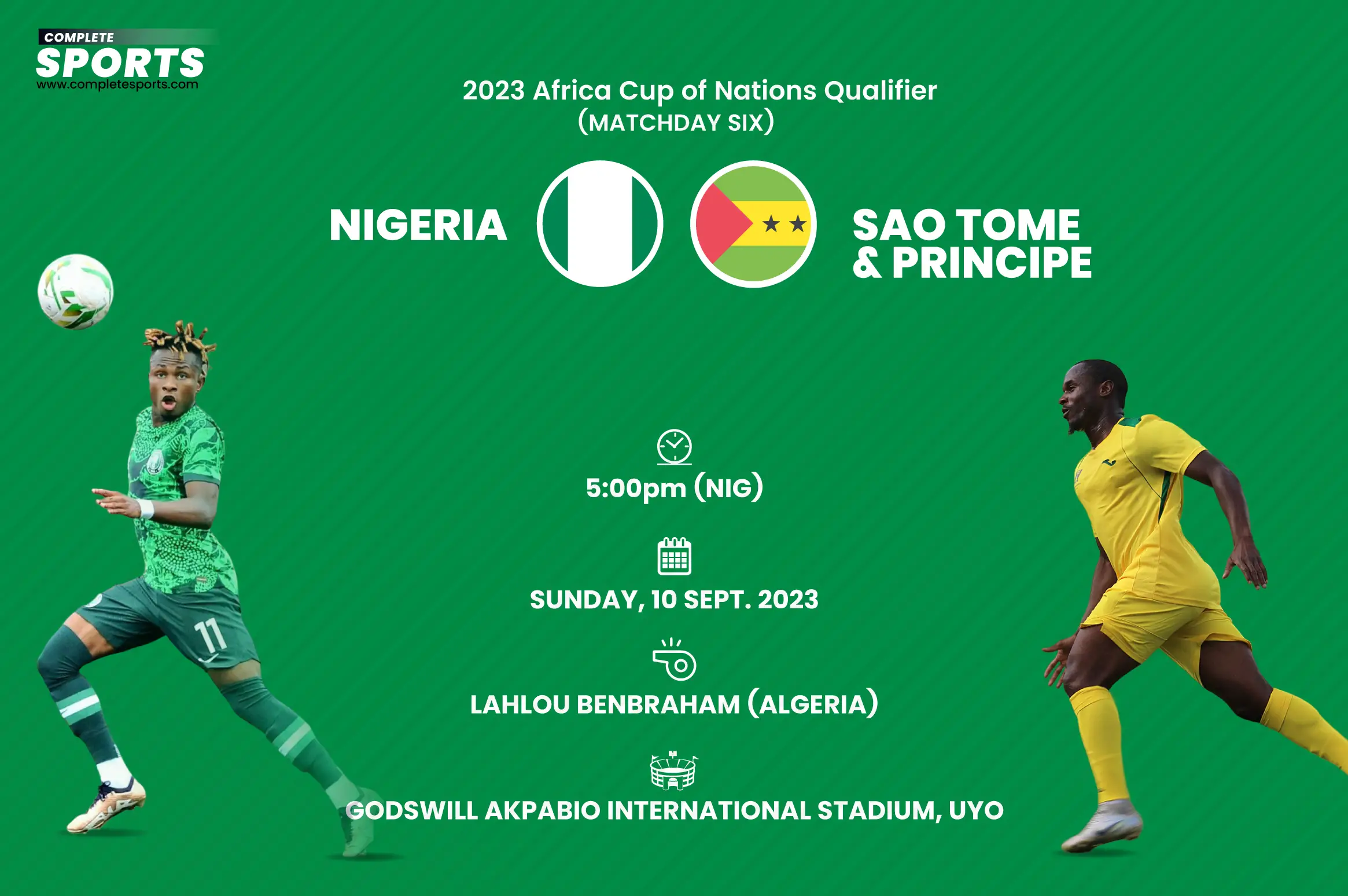 AFCON Qualifiers: Osimhem  scores hat-trick as Super Eagles maul Sao Tome & Principe 6-0