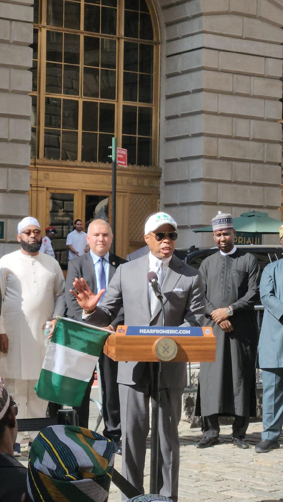 New York Mayor, envoys hoist Nigerian flag at Bowling Green