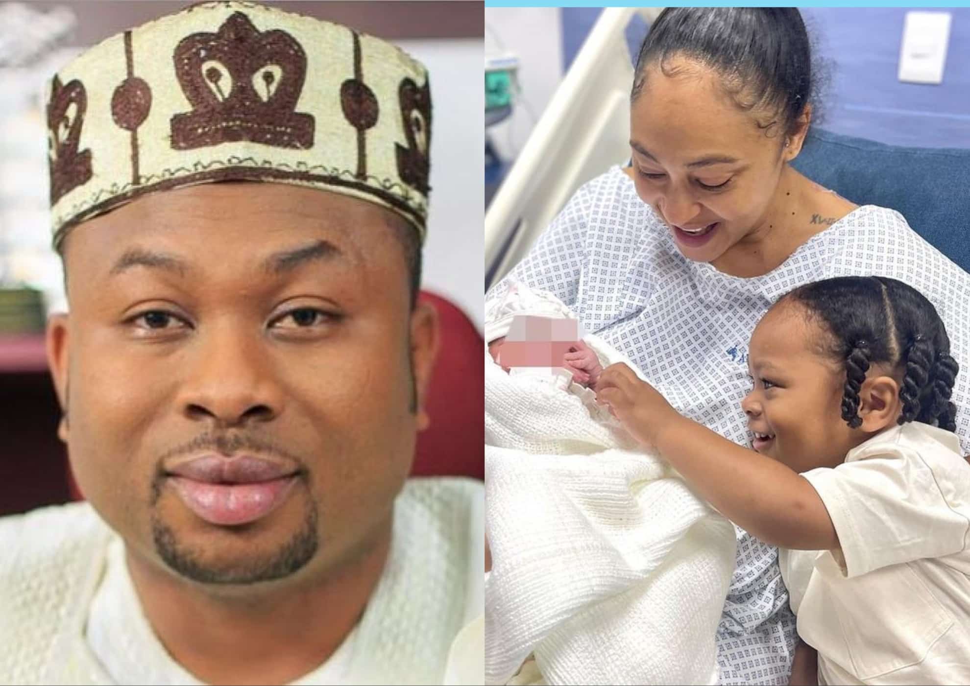 Tonto Dikeh’s ex-Husband, Churchill and wife welcome another newborn baby
