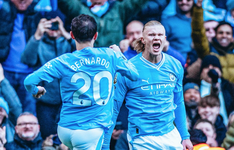 Guardiola’s Man City celebrates landmark win over Leicester