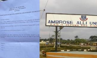 Panic As Ambrose Alli Varsity Medical Students Asked To Sign Undertaking for over 12 years duration