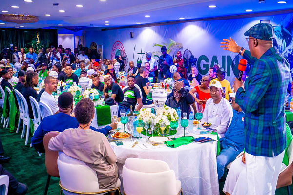 AFCON 2023: Lagos Governor, Sanwo-Olu  hosts Super Eagles  to a dinner night