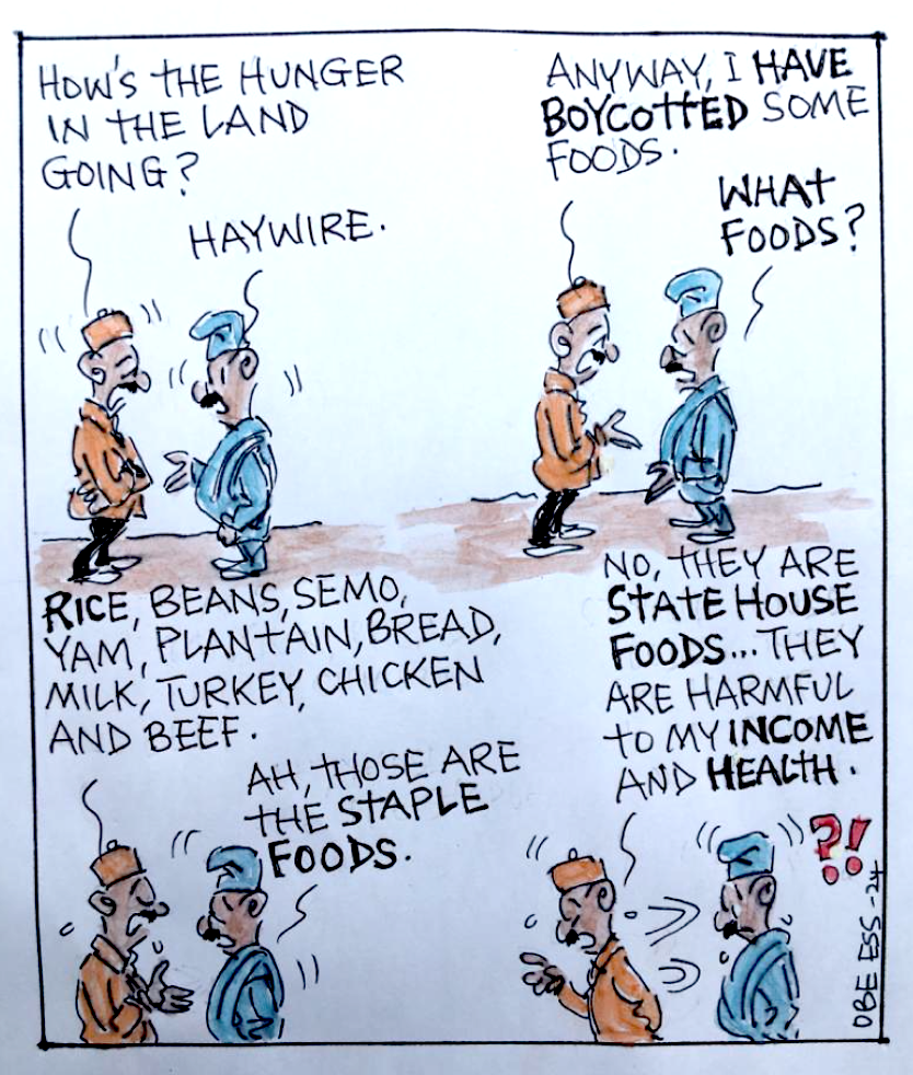 CARTOON OF THE DAY: List of foods Nigerians no longer eat because of Tinubu