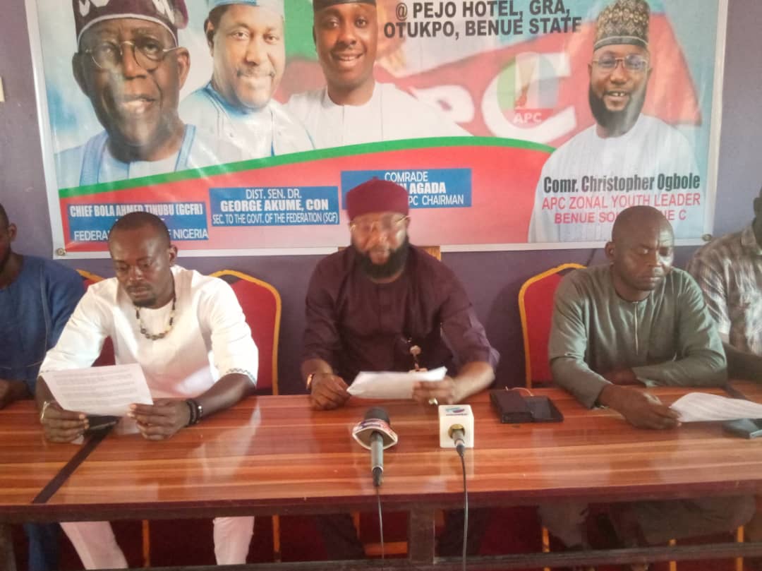 Benue APC ‘wahala’: Youth Leaders pass vote of confidence on State Chairman, Agada+Photos