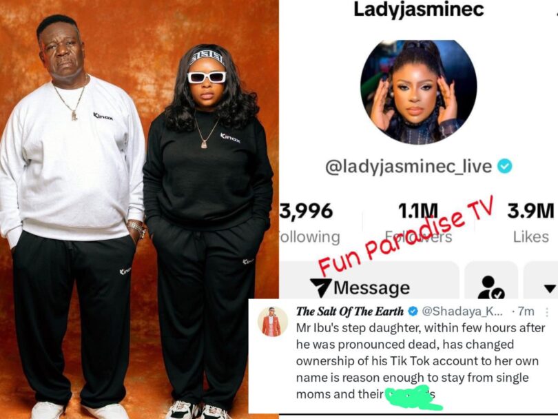 Amid mourning, Mr Ibu’s adopted daughter, Jasmine renames actor’s Tiktok account