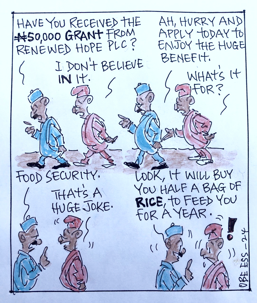 CARTOON OF THE DAY: N50,000 grant for food security a huge joke