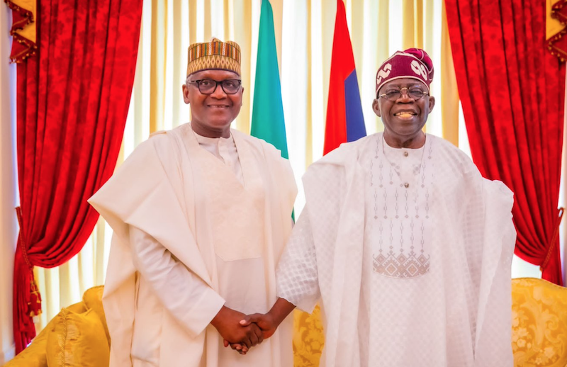 What Tinubu said about Dangote reducing price of diesel