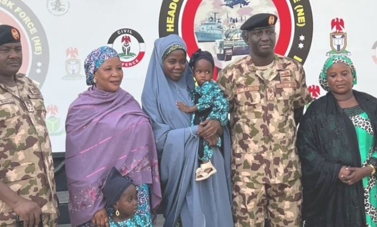 Nigerian Army hands over rescued Chibok girl, 3 children to Borno govt