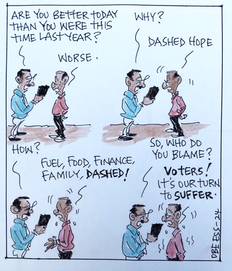 CARTOON OF THE DAY: Fuel, food, finance, family dashed