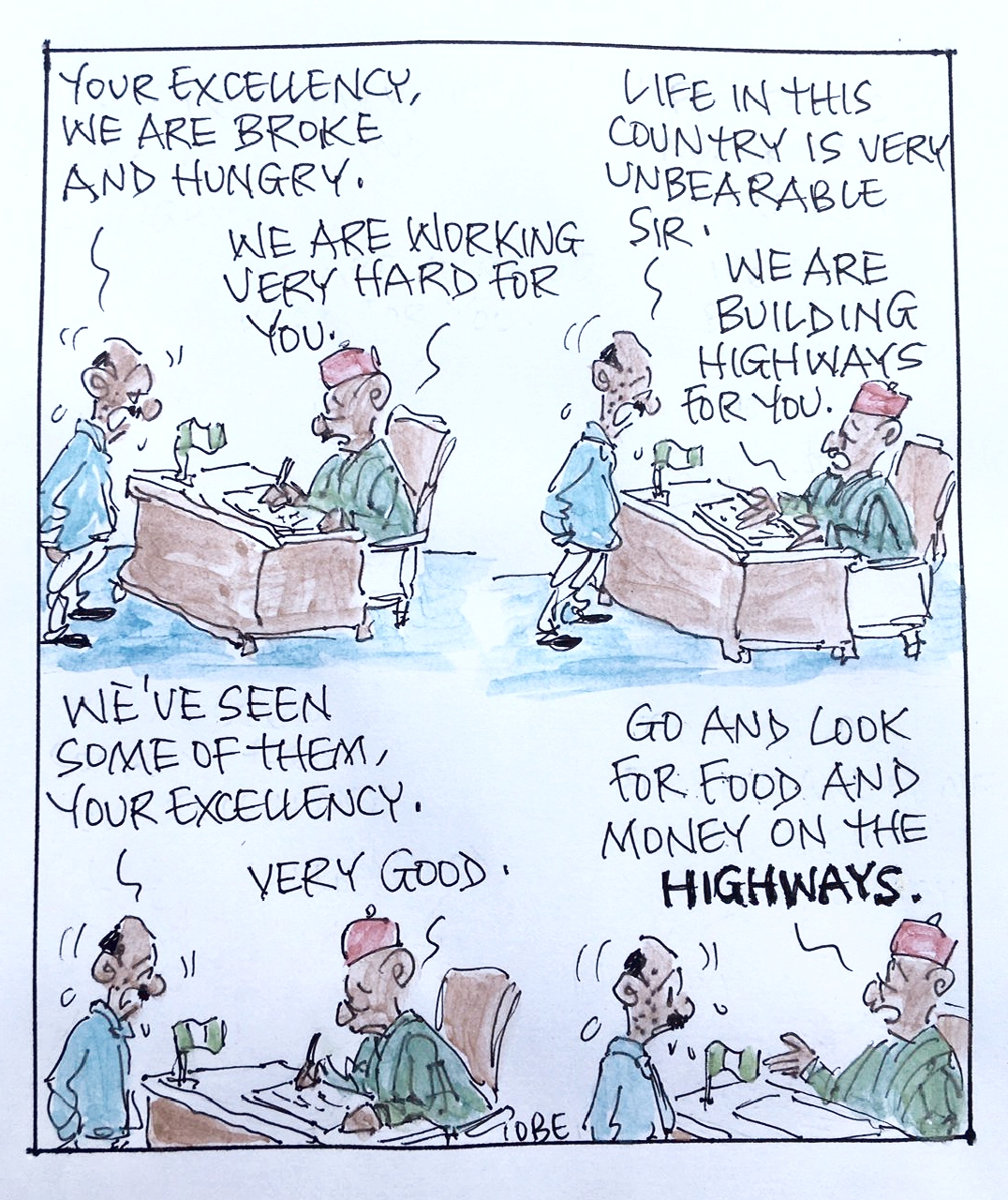 CARTOON OF THE DAY: Go and look for food and money on the highways