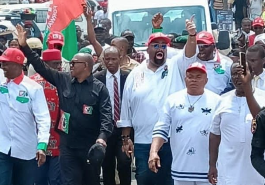 Peter Obi storms Edo to campaign for Labour Party governorship candidate (photos)