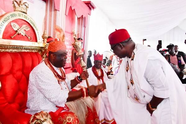 Dafinone congratulates Ovie of Agbarha-Warri Kingdom over staff of office