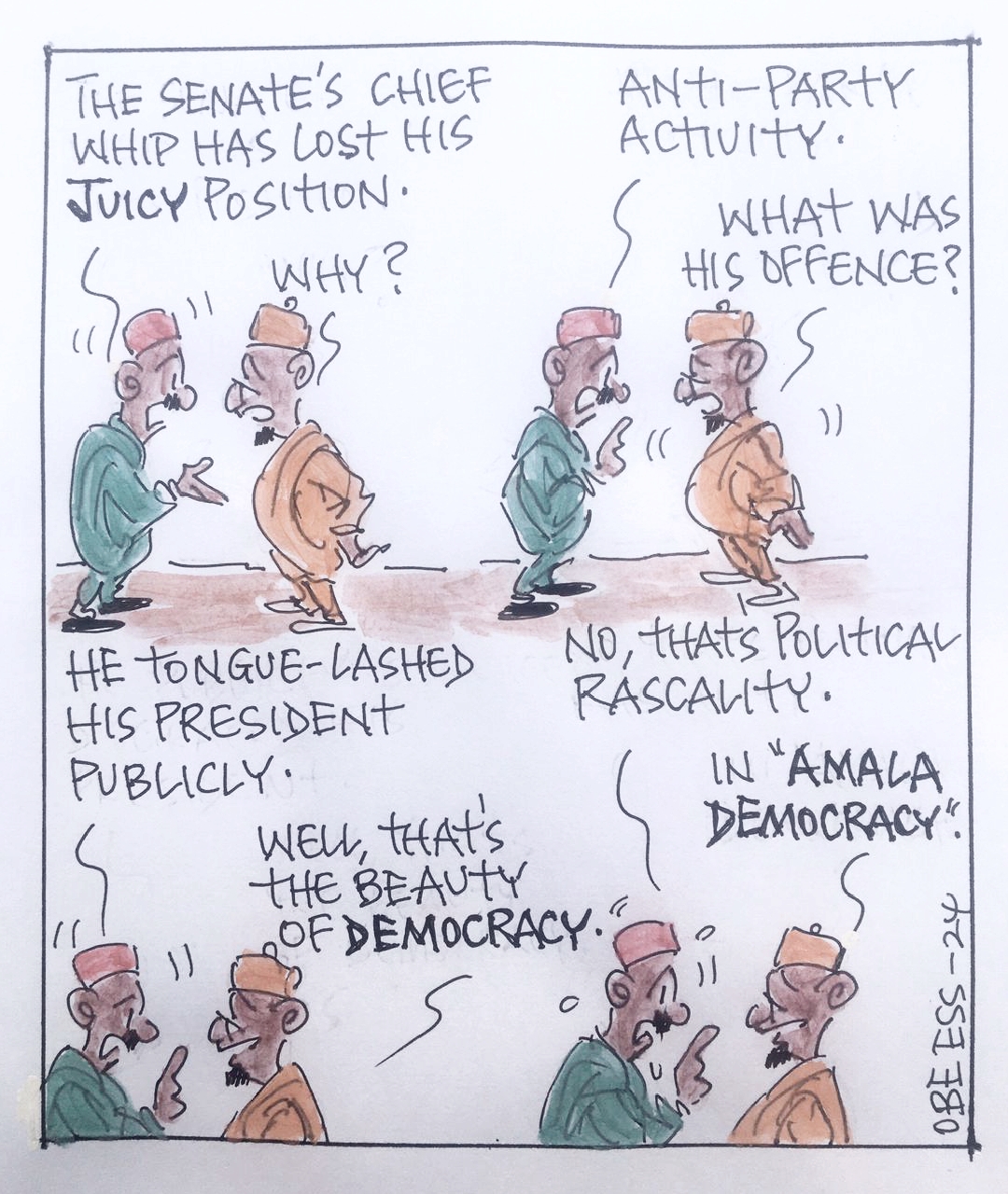 CARTOON OF THE DAY: Why Ndume lost juicy Senate Chief Whip position