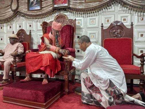Senator Dafinone felicitates Orodje of Okpe on the 18th Coronation Anniversary