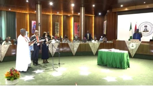 Tinubu swears in 8 new permanent secretaries