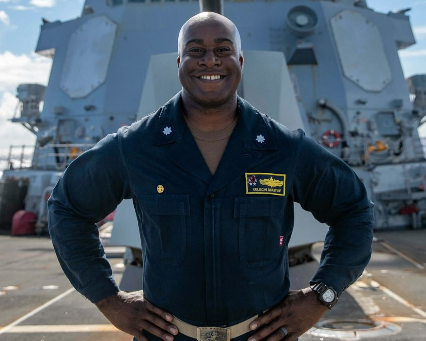 Nigerian man, Kelechi Ndukwe trends over top promotion at US Navy