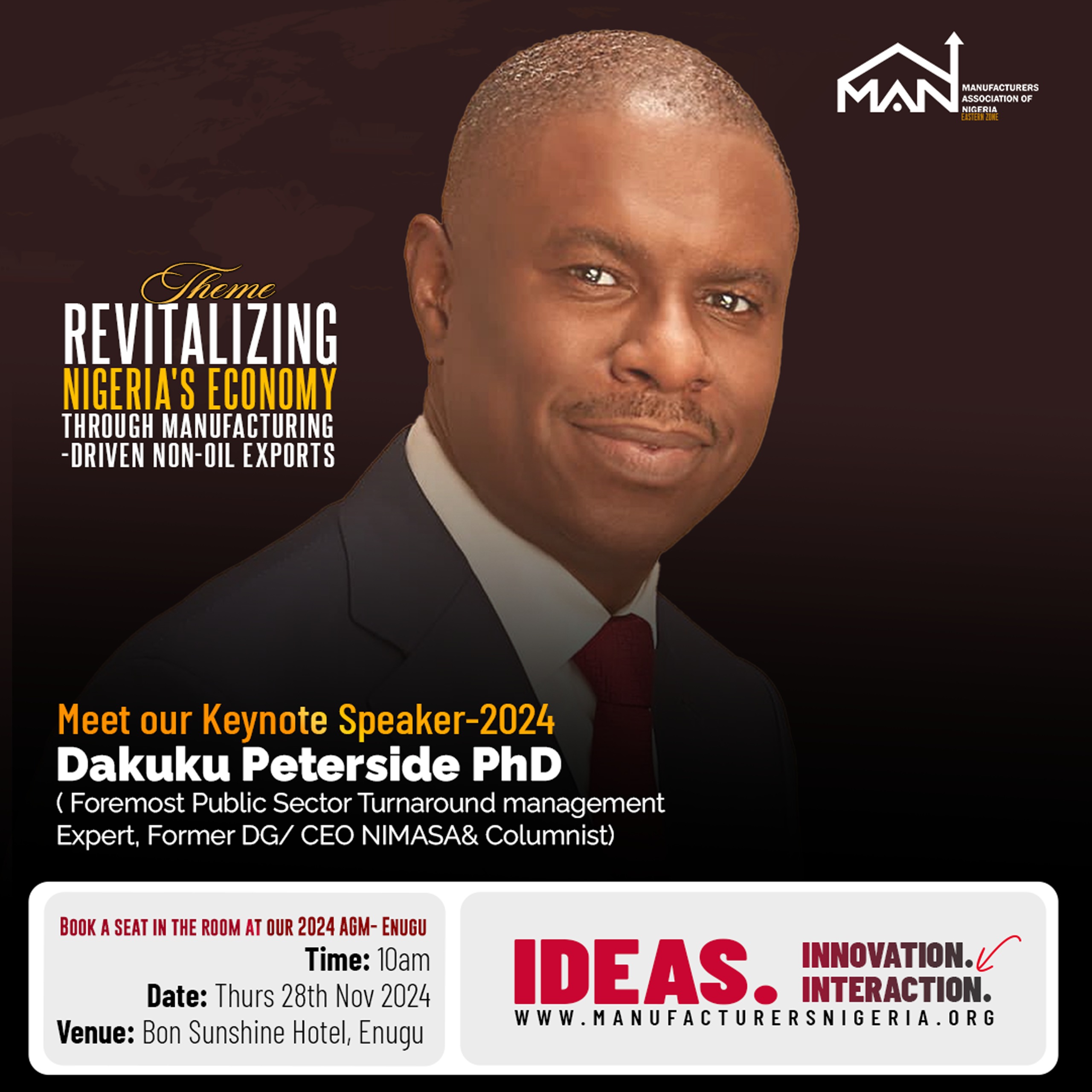 Management expert, Peterside, unveiled as keynote Speaker at MAN 36th AGM