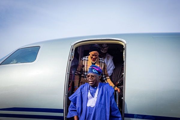 Tinubu arrives Lagos for Christmas, New Year celebrations
